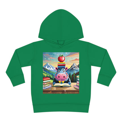 Hippos Hit the Books Toddler Pullover Fleece Hoodie