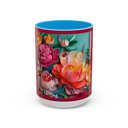 Peonies in Full Bloom Colorful Mugs (11oz, 15oz)