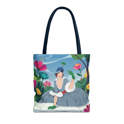 🌺🦚 The Lady Of The Peacock Garden Tote Bag – Art Deco Floral Fashion