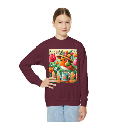 The Little Garden Tender Youth Crewneck Sweatshirt – Sunshine, Sweetness & Blooming Imagination
