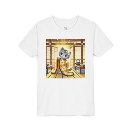 Playful Kitten in the Tea Room Youth Short Sleeve Tee