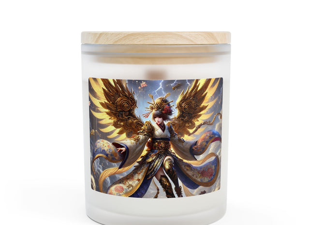 Valkyrie Descending Through Storm Frosted Glass Candle, 11oz