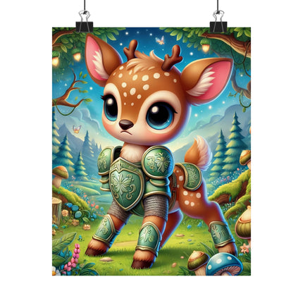 🦌🛡️ Fawn Defender Matte Vertical Poster – Woodland Courage & Fairytale Adventure