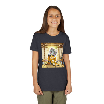 Playful Kitten in the Tea Room Youth Short Sleeve Tee