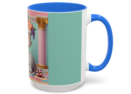 Still Life with Zebra, Fruit, and Pink Columns Colorful Mugs (11oz, 15oz)
