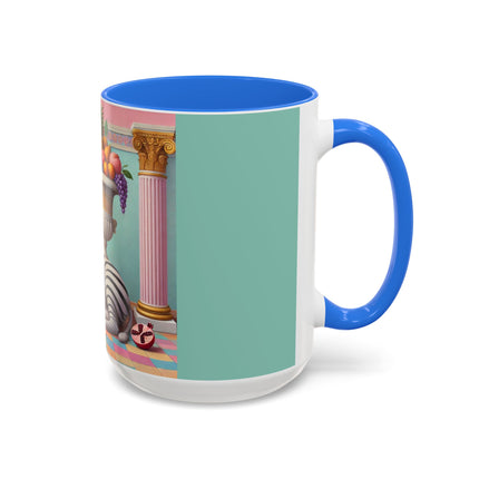 Still Life with Zebra, Fruit, and Pink Columns Colorful Mugs (11oz, 15oz)