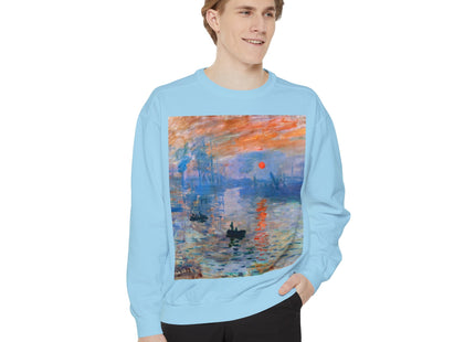 Sunrise by Claude Monet Unisex Garment-Dyed Sweatshirt