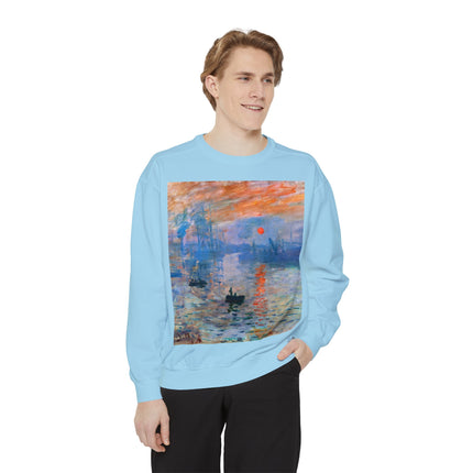 Sunrise by Claude Monet Unisex Garment-Dyed Sweatshirt