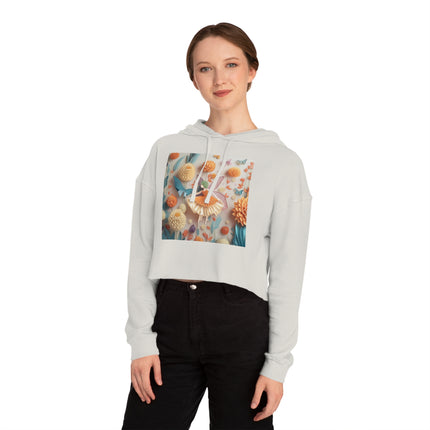 Dahlia Fairy Cropped Hooded Sweatshirt