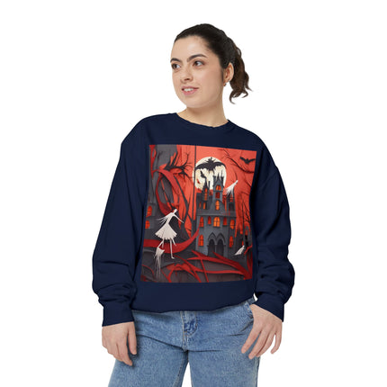 Halloween Night Scene Unisex Garment-Dyed Sweatshirt