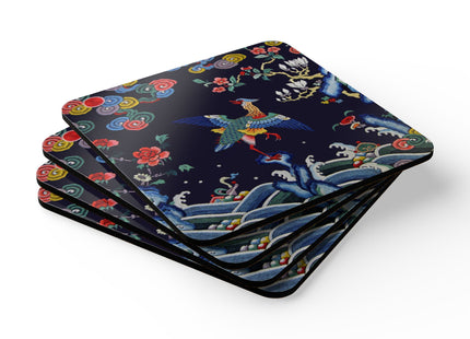 Rank Badge with Mandarin Corkwood Coaster Set