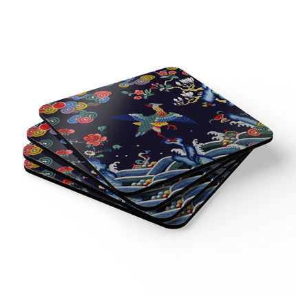 Rank Badge with Mandarin Corkwood Coaster Set