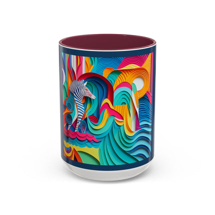 Surfing Zebra Colorful Mugs (11oz, 15oz)