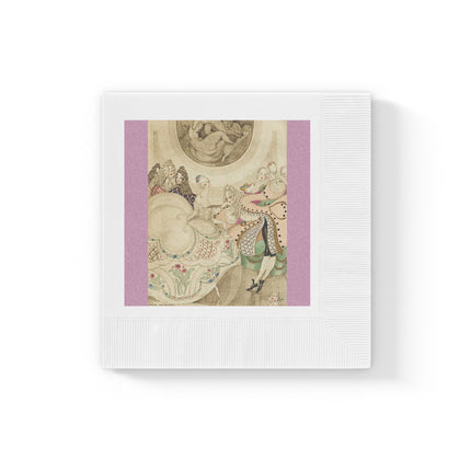 Sur talons rouges (On Red Heels) pl 01 by Gerda Wegener White Coined Napkins
