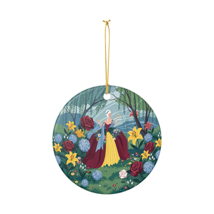 🌹🌿 The Willow Garden Promenade Ceramic Ornament – Art Deco Floral Elegance
