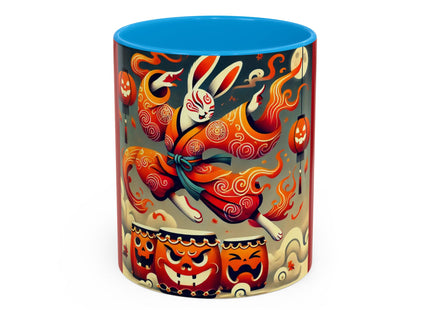 Jack-O’-Lantern Drums & The Kabuki Rabbit Colorful Mugs (11oz, 15oz)