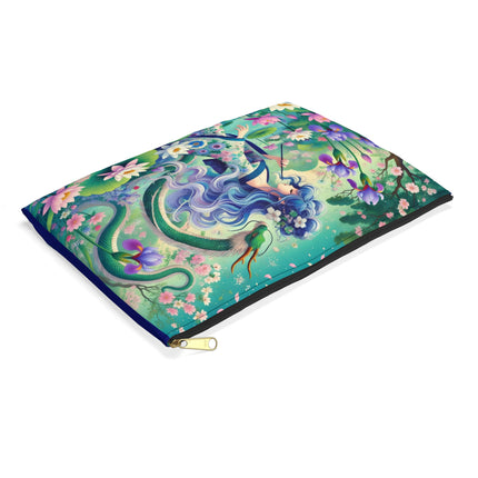Fairy of the Koi Pond Flat Pouch – Elegant Fantasy & Everyday Versatility