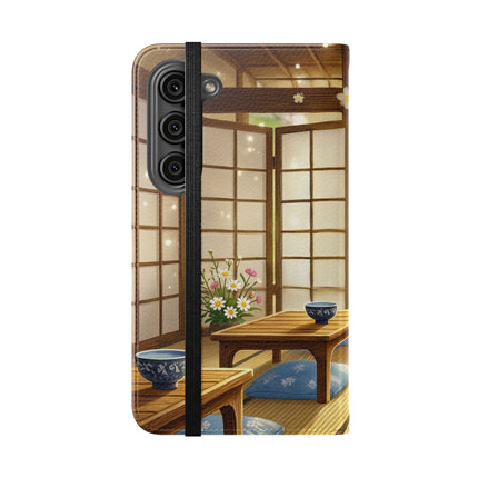 🐱🍵 Playful Kitten in the Tea Room Flip Case – Curious Charm & Cozy Whimsy