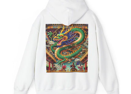 Tibetan Dragon Over Kabuki Duel – Heavy Blend™ Hooded Sweatshirt