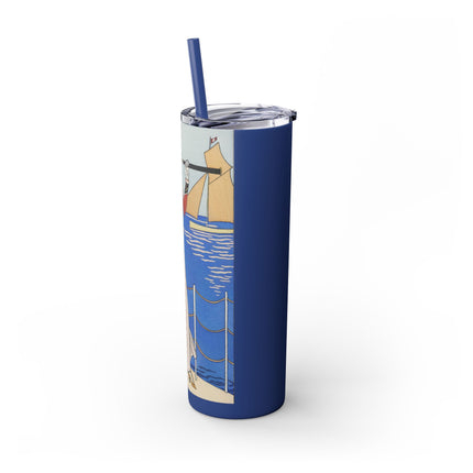 Costume de Yacht by George Barbier Skinny Tumbler with Straw, 20oz