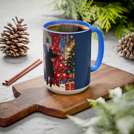 🎩🎄 Christmas Eve Promenade Colorful Mug – Art Deco Holiday Elegance