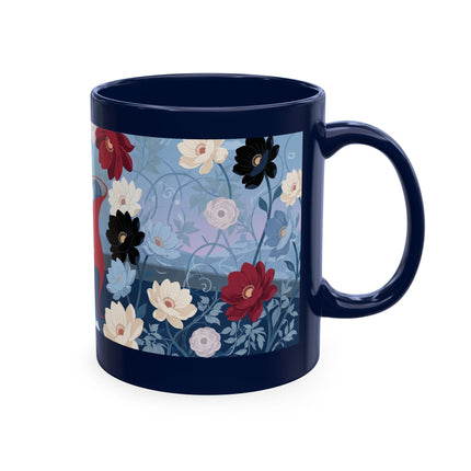 💌🌺 The Lady Of The Scattered Love Letters Ceramic Mug – Art Deco Romantic Elegance