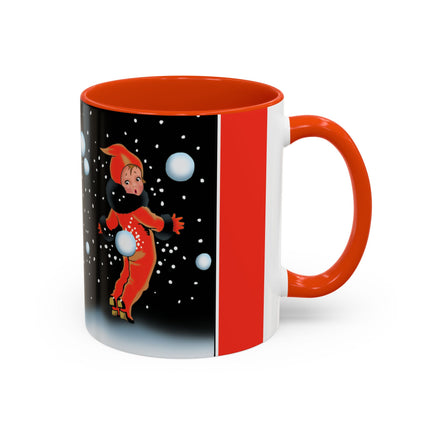 A Festive Snowball Toss Colorful Mugs (11oz, 15oz)
