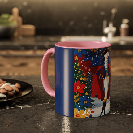 🎭❄️ The Christmas Masquerade Lady Colorful Mug – Art Deco Holiday Fantasy