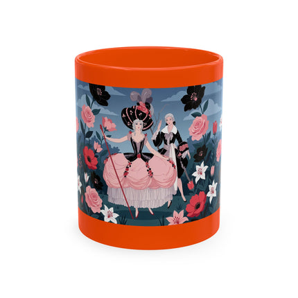 🌹🖤 The Lady Of The Midnight Rose Garden Ceramic Mug – Art Deco Floral Elegance