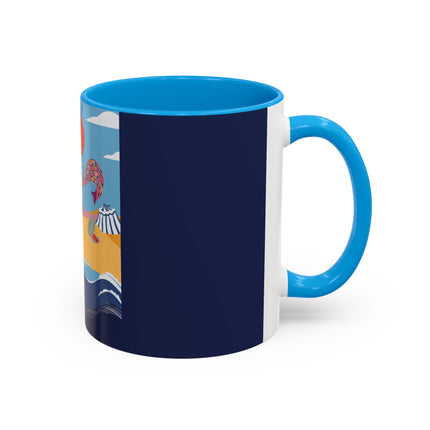 Beachside Promenade Colorful Mugs – Chic Summer Stroll & Coastal Glamour