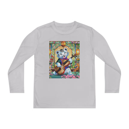 Melodies of the Snow Lion Cub Youth Long Sleeve Competitor Tee – Musical Magic & Enchanted Adventure