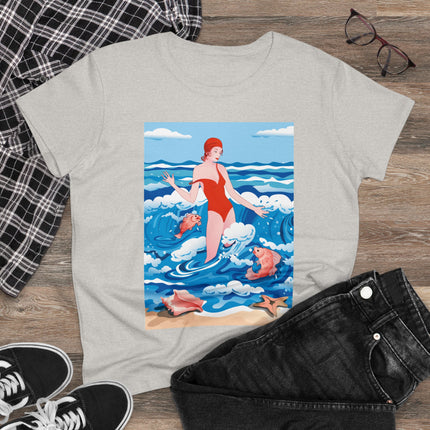 Ocean Symphony Women's Midweight Cotton Tee
