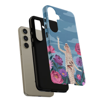 🌺👒 The Grand Flower Promenade Phone Case – Art Deco Fashion Illustration