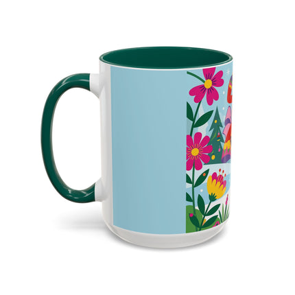 🌸🎄 Christmas In The Winter Garden Colorful Mug – Whimsical Holiday Fantasy