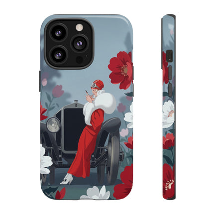 🚗🌺 The Lady Of The Grand Touring Car Phone Case – Art Deco Motoring Elegance