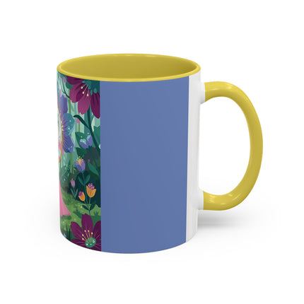 The Lady Of The Enchanted Mirror Colorful Mugs – Art Deco Botanical Elegance