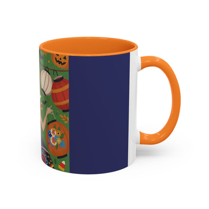🏮🎃 The Lady Of Halloween Lanterns Colorful Mug – Colorful Art Deco Halloween Charm