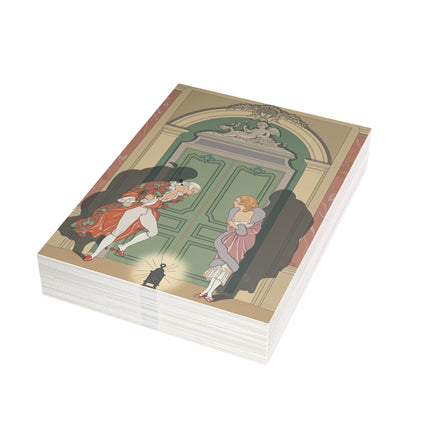 🕯️🌹 A Couple In Candlelight Postcards With Envelopes – George Barbier Art Deco Romance