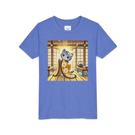 Playful Kitten in the Tea Room Youth Short Sleeve Tee