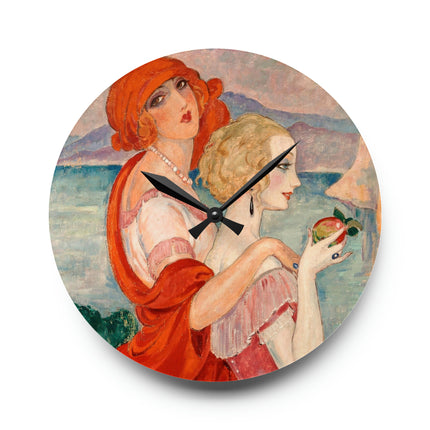 Sur la Route d'Anacapri by Gerda Wegener Acrylic Wall Clock, Round and Square