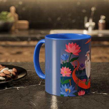 The Lady Of The Lotus Voyage Colorful Mugs – Art Deco Botanical Elegance