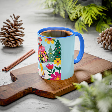 🌸🎄 Christmas In The Winter Garden Colorful Mug – Whimsical Holiday Fantasy