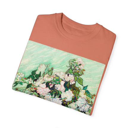 Roses by Vincent Van Gogh Unisex Garment-Dyed T-shirt