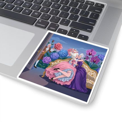 🌹💜 The Secret Embrace Kiss-Cut Stickers – Art Deco Floral Romance
