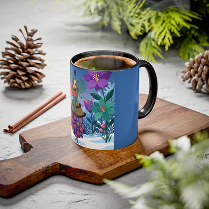 🌹❄️ The Holly Rose Of Winter Colorful Mug – Art Deco Christmas Garden