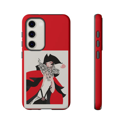 Crimson Masquerade Phone Case – Dramatic Grace & Bold Elegance
