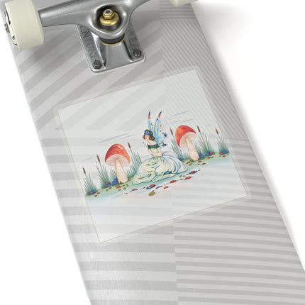 🧚🍄 The Fairy Of The Scarlet Mushrooms Kiss-Cut Stickers – Art Deco Woodland Fantasy