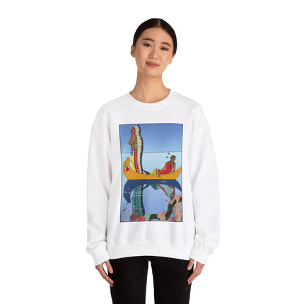Le long du Missouri (Indian couple on the Missouri River) by George Barbier Heavy Blend™ Crewneck Sweatshirt