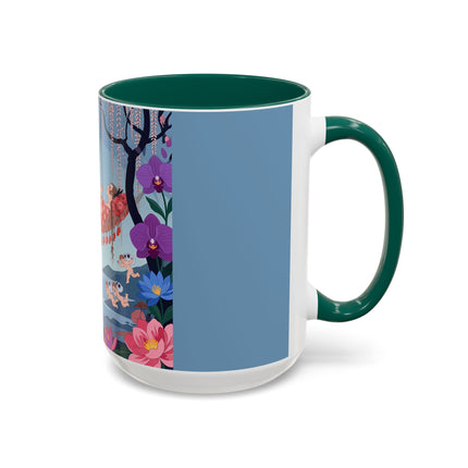 The Ladies Of The Enchanted Hammock Colorful Mugs – Art Deco Whimsical Garden Elegance