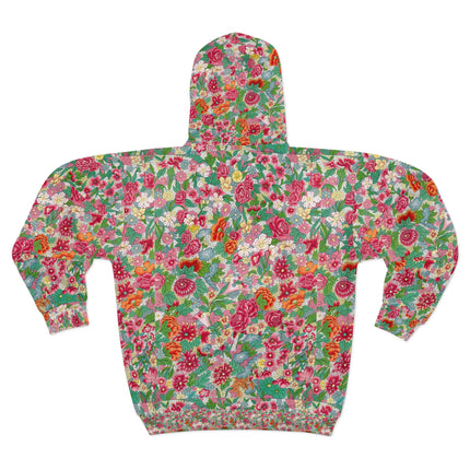 Colorful Flower Pattern by Owen Jones Zip Hoodie (AOP)